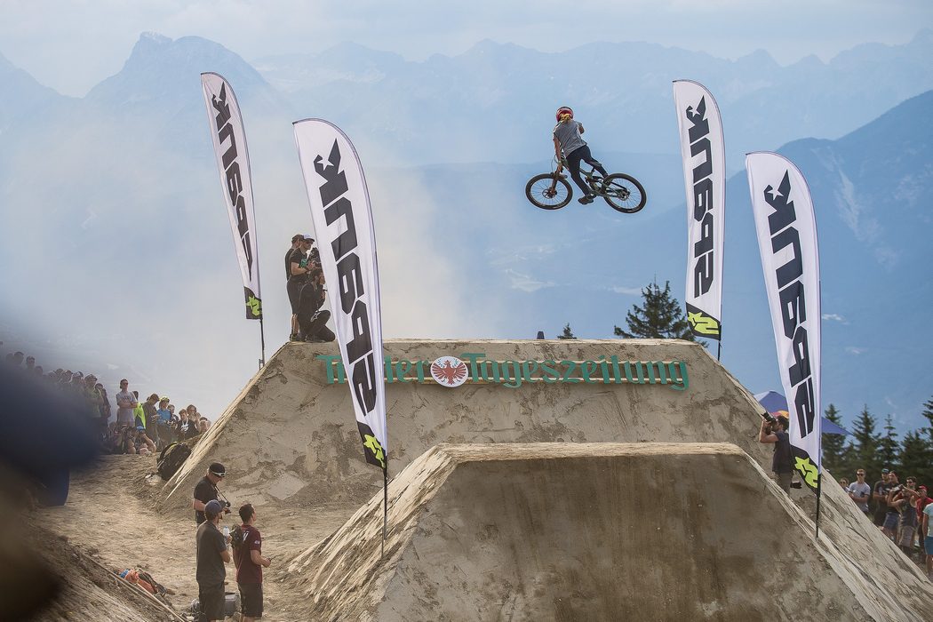 Crankworx Innsbruck 2017: French rider Lois Reboul joins undefeated Canadian whip specialist Casey Brown on the podium