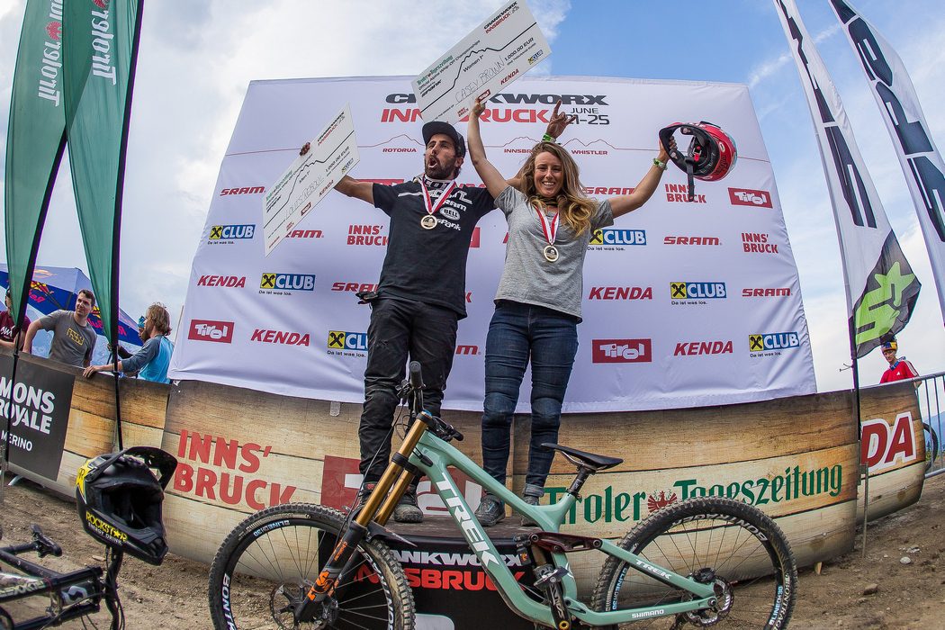 Crankworx Innsbruck 2017: French rider Lois Reboul joins undefeated Canadian whip specialist Casey Brown on the podium