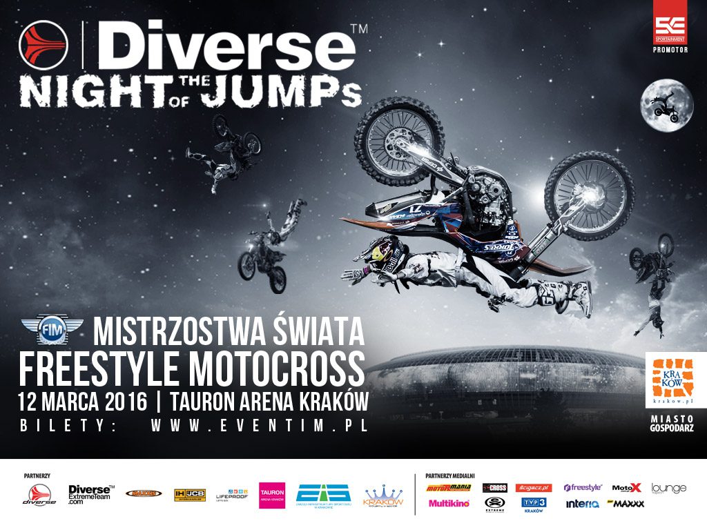 Mistrzostwa Świata we Freestyle Motocrossie - Diverse NIGHT of the JUMPs wracają do Krakowa